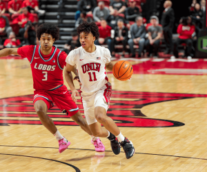 RUNNIN’ REBELS FALL IN CLOSE GAME TO NEW MEXICO, 75-73, SATURDAY AFTERNOON